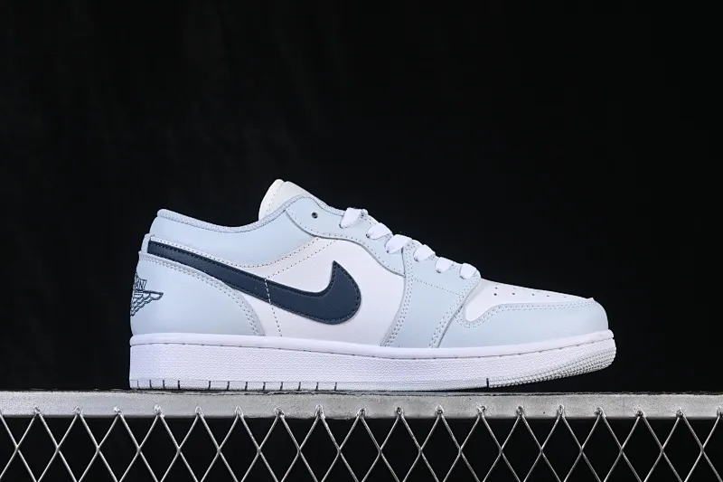 All categories Air Jordan Jordan series basketball shoes Air Jordan 1 Low Air Jordan 1 Low AJ1 Joe 1 white gray blue hook low-top retro cultural basketball shoes 553558-400